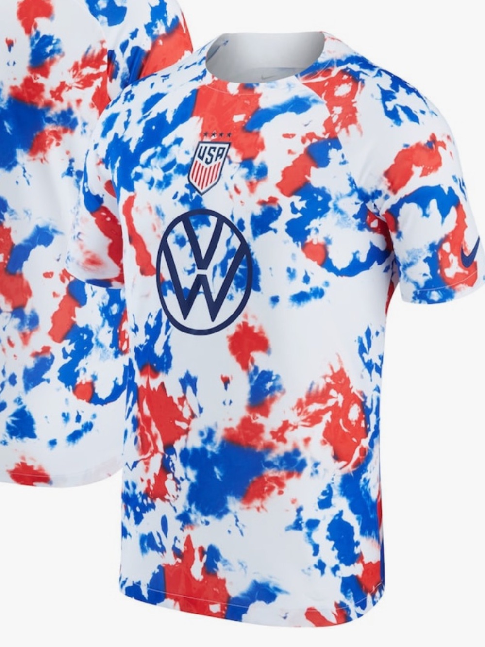 Nike White Tie-Dye USA Short Sleeve Training Soccer Jersey